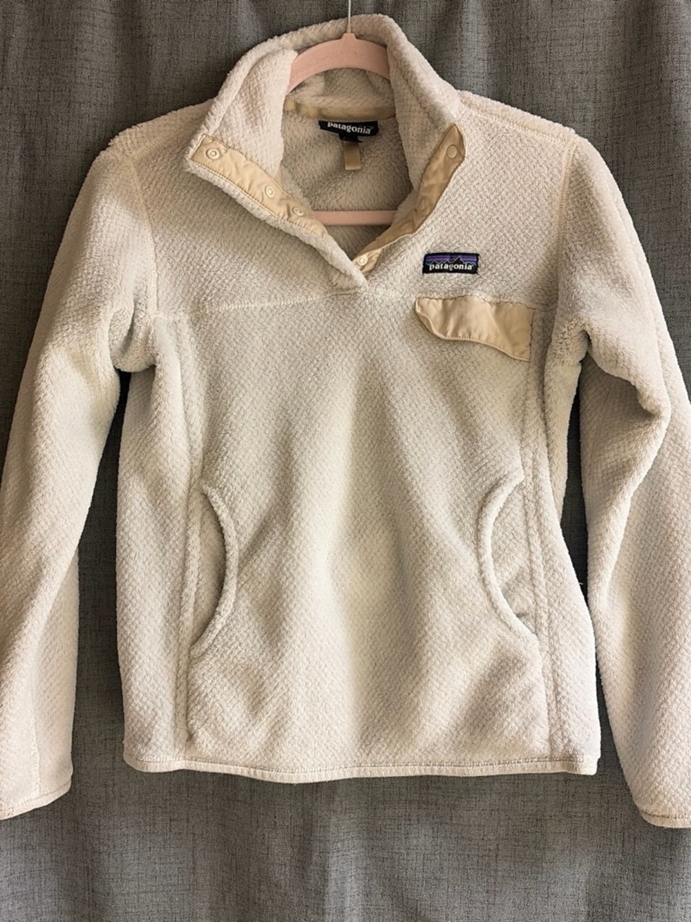 Patagonia Cream Snap-Neck Fleece Pullover